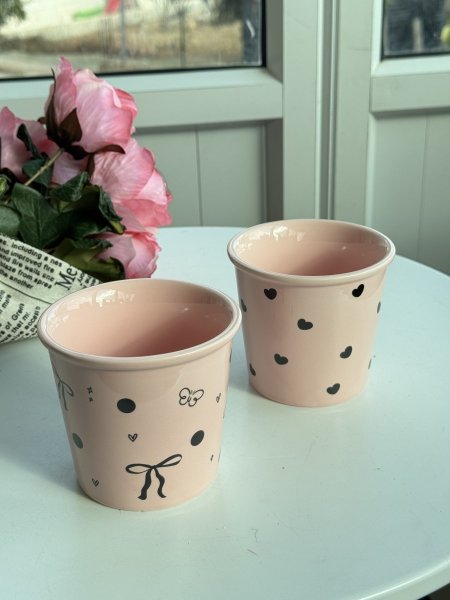 كوب بدون يد زهري