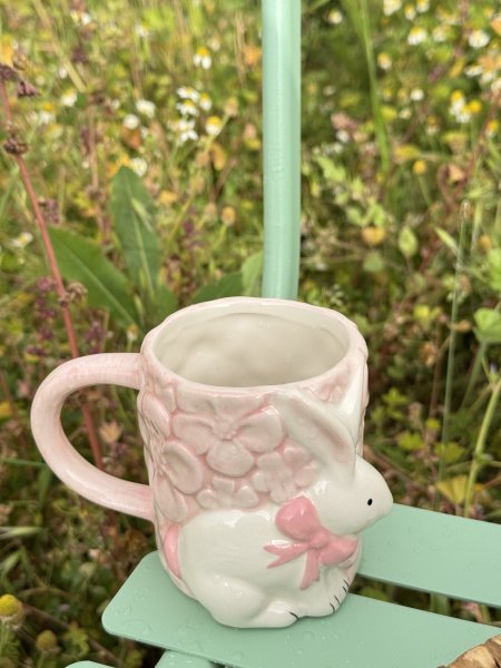 كوب الارنب بلون الزهري