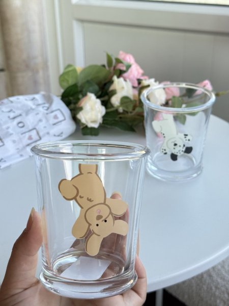 كوب شفاف تقيل برسوم حيوانات