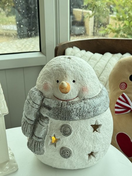 رجل الثلج حجم كبير جبصين يمكن وضع اضاءة داخله